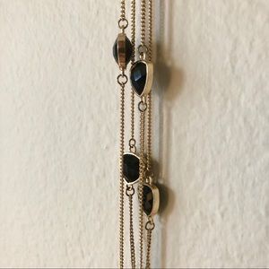 Jewelry - 🔅2/$10 Gold Double Necklace w/ Black Stone Detail Jewelry - 🔅2/$10 Gold Double Necklace w/ Black Stone Detail